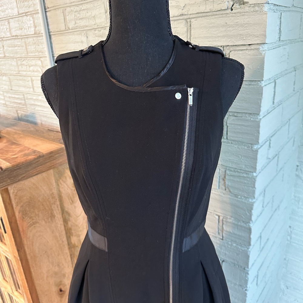 Edgy Moto Zip Dress in black.